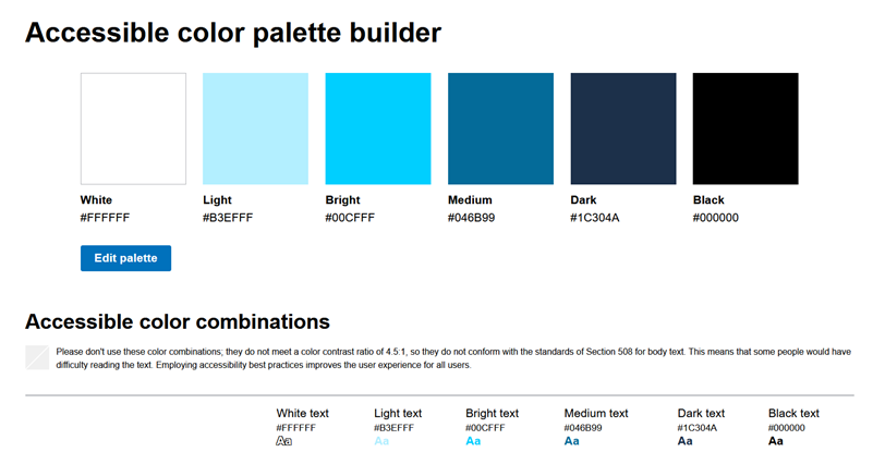Accessible Color Palette Example